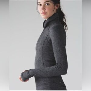 Lululemon Think Fast Heathered Black Pullover